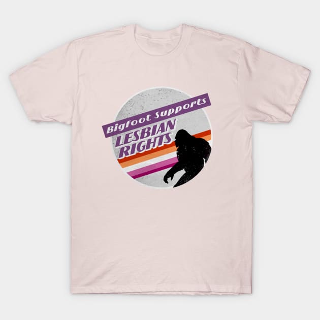 Lesbian Pride Bigfoot T-Shirt by creepvrs